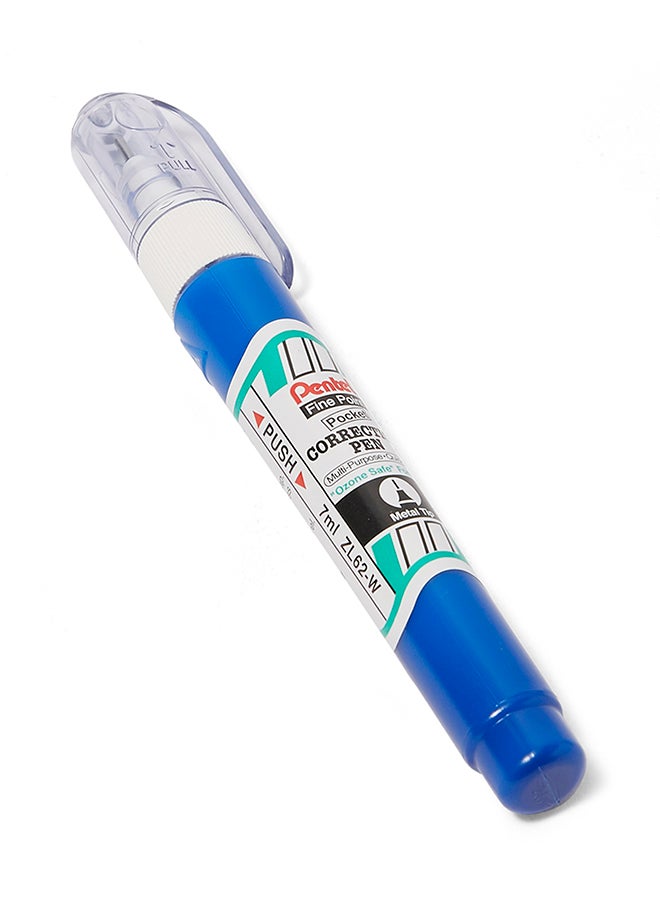 قلم تصحيح سائل بسن دقيق أزرق