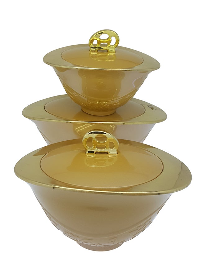 Golden Fire 3-Piece Food Saver Set Gold