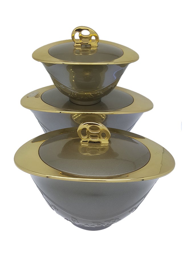 Golden Fire 3-Piece Food Saver Set Grey/Gold