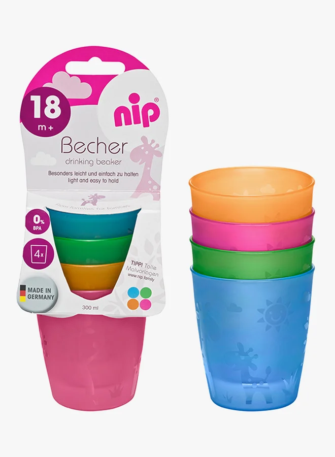 nip 4-Piece Giraffe Printed Drink Breaker Set