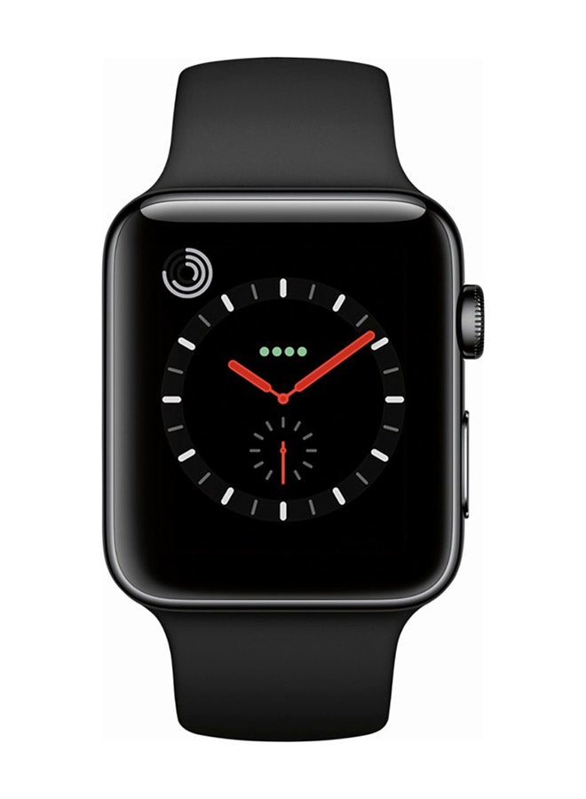 Apple - GPS Space Stainless Steel Case Watch Series 3 With Sport Band 42mm Black - Image 1