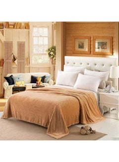 Safar Tekstil Melow Flannel Fleece Throw Blanket Polyester Beige 150x210cm 