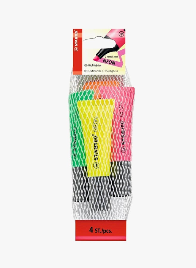 STABILO - 4-Piece Neon Highlighter Set Multicolour - Image 1