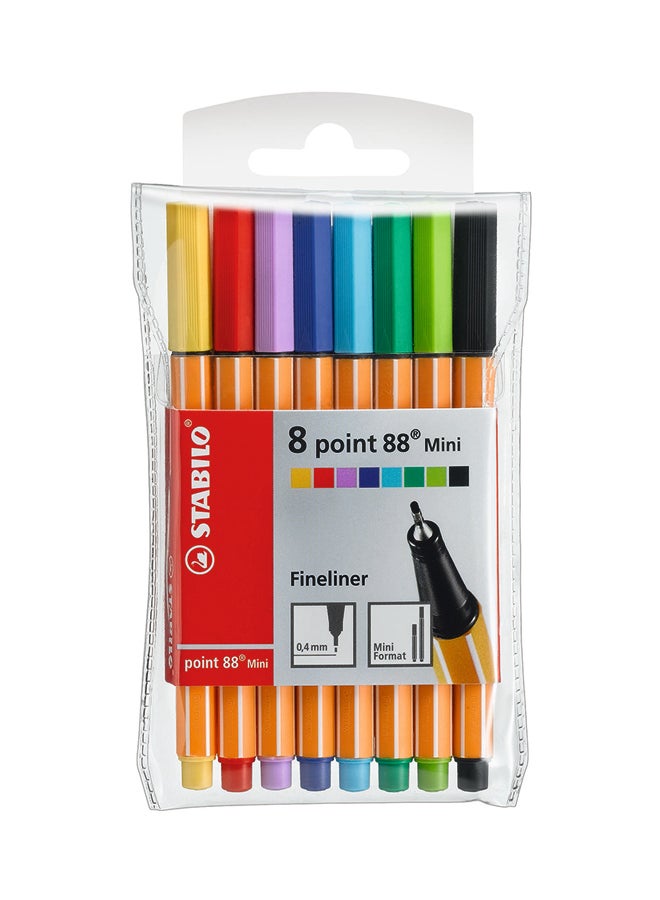 STABILO 8-Piece Point 88 Mini Fineliner Pen Multicolour 