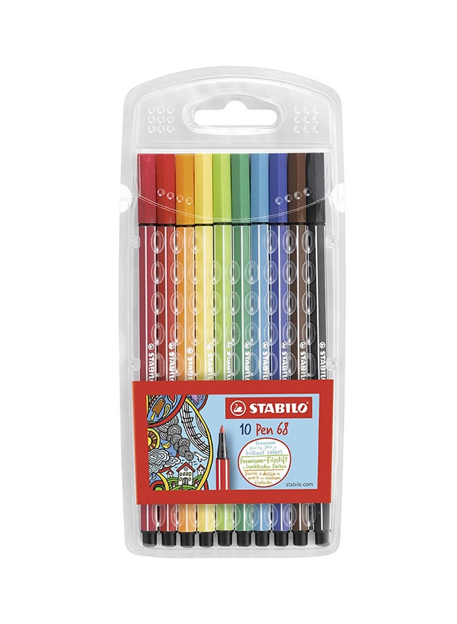 STABILO 10-Piece 68 Fibre-Tip Pen Multicolour