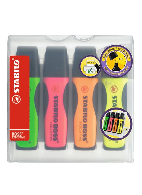 4-Piece Boss Executive Highlighter Set Multicolour