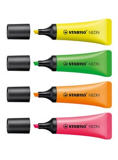 4-Piece Neon Highlighter Set Multicolour