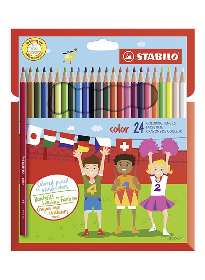 طقم أقلام رصاص للتلوين سوانو مكون من 24 قطعة متعدد الألوان