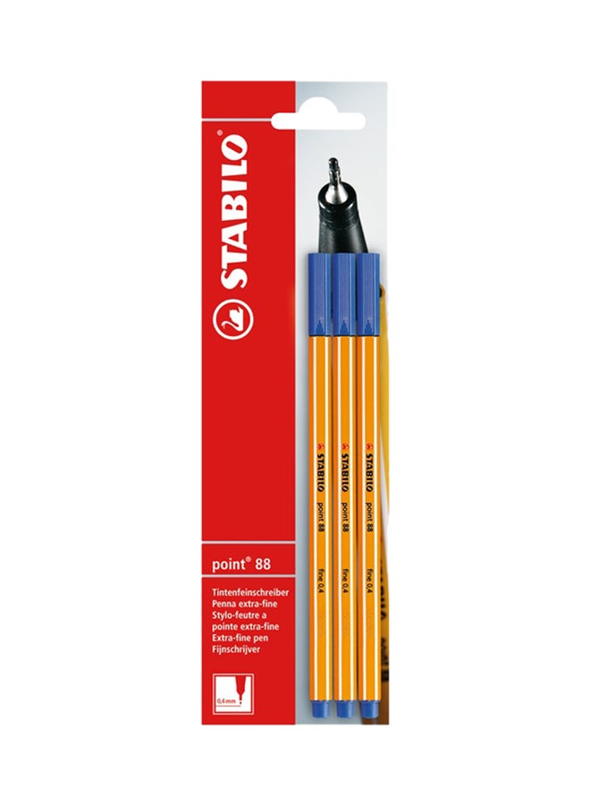 STABILO 10-Piece Point 88 Fineliner Pen Set Yellow/Blue