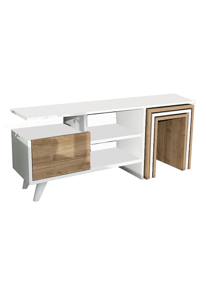 sahaba Television Unit White/Brown 120cm - Image 1