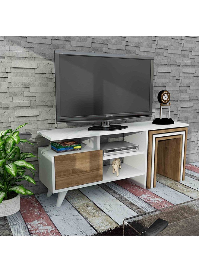 sahaba Television Unit White/Brown 120cm - Image 2
