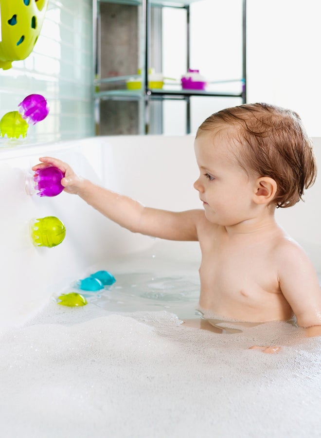 بون طقم ألعاب الاستحمام مع كوب شفط للتثبيت على الحائط بتصميم حلوى الجيلي من 9 قطع - Image 2