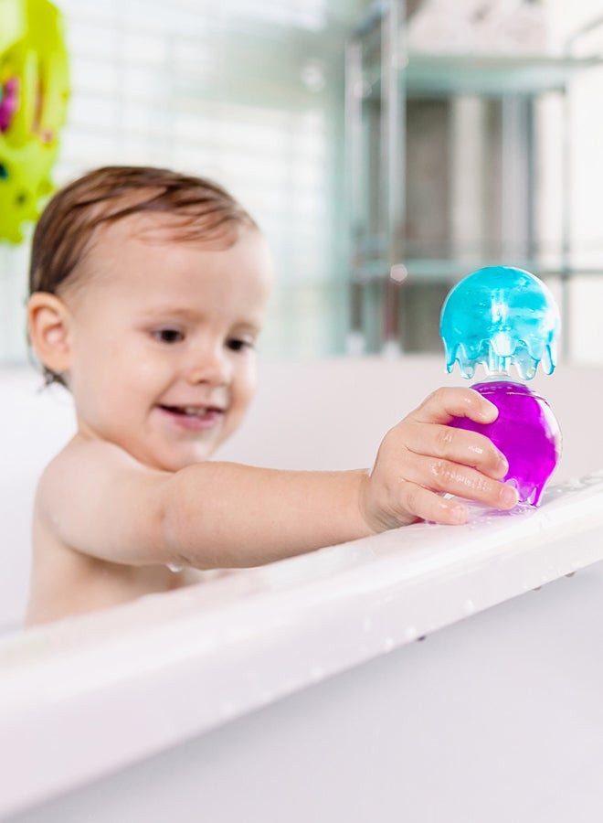 بون طقم ألعاب الاستحمام مع كوب شفط للتثبيت على الحائط بتصميم حلوى الجيلي من 9 قطع - Image 3