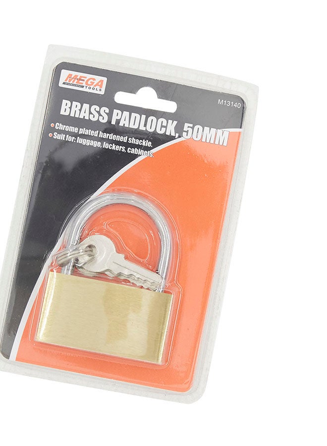 قفل بحلقة من النحاس الأصفر فضي / ذهبي 50مم