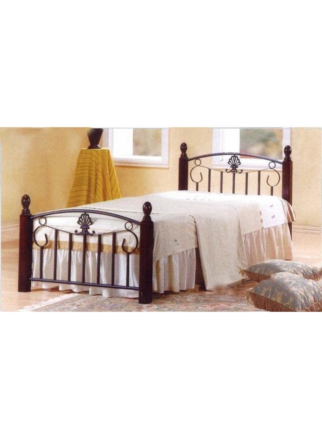 AE Single Bed With Medical Mattress Cherry Brown 190x90x90centimeter 