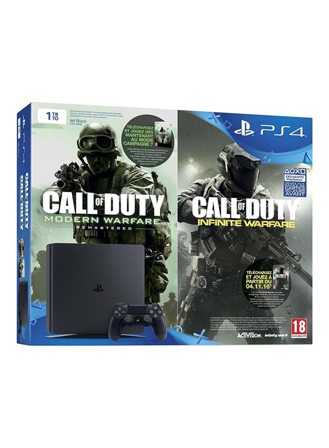 Sony PlayStation 4 1TB Console With 2 Games (Call Of Duty: Infinite Warfare + Call Of Duty: Modern Warfare Remastered)