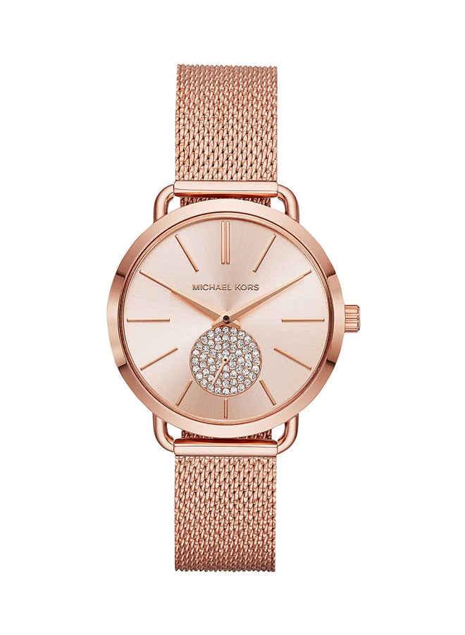 Michael Kors Women's Round Shape Stainless Steel Analog Wrist Watch - Rose Gold - MK3845 - Image 1
