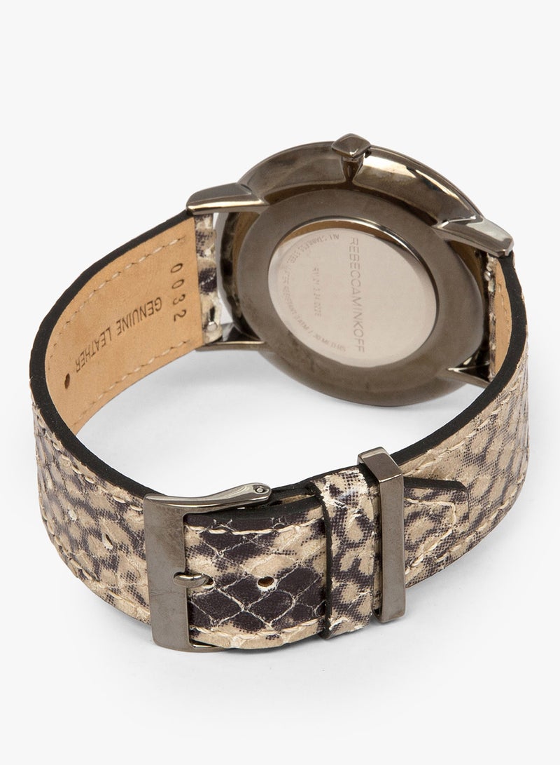 Rebecca Minkoff - Women's Patterned Major Analog Leather Watch 2200018 - Image 1