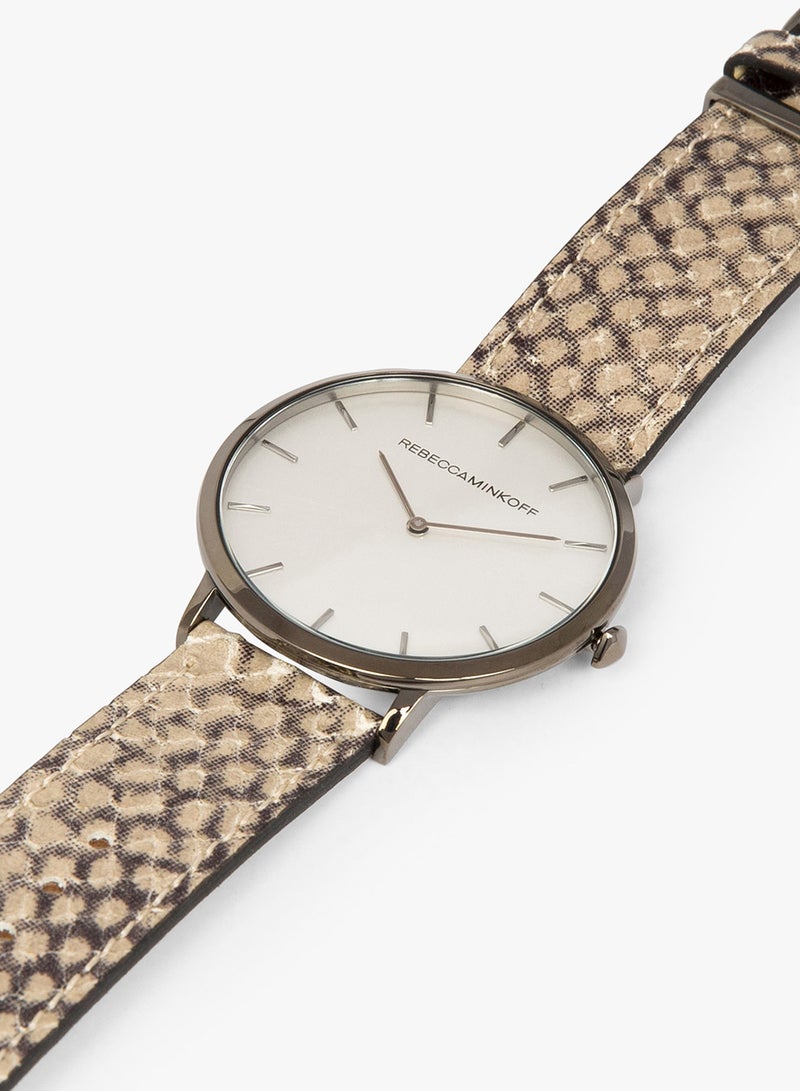 Rebecca Minkoff - Women's Patterned Major Analog Leather Watch 2200018 - Image 1