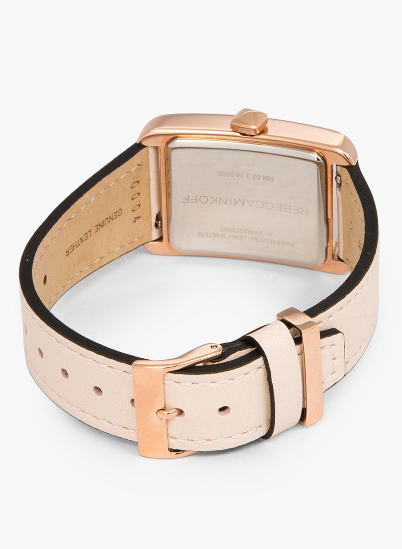 Rebecca Minkoff - Women's Moment Analog Leather Watch 2200067 - Image 1