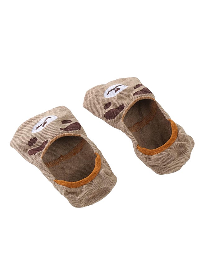 بلولانز جوارب قطنية كرتون أنيمال غير مرئية مقاومة للانزلاق بني