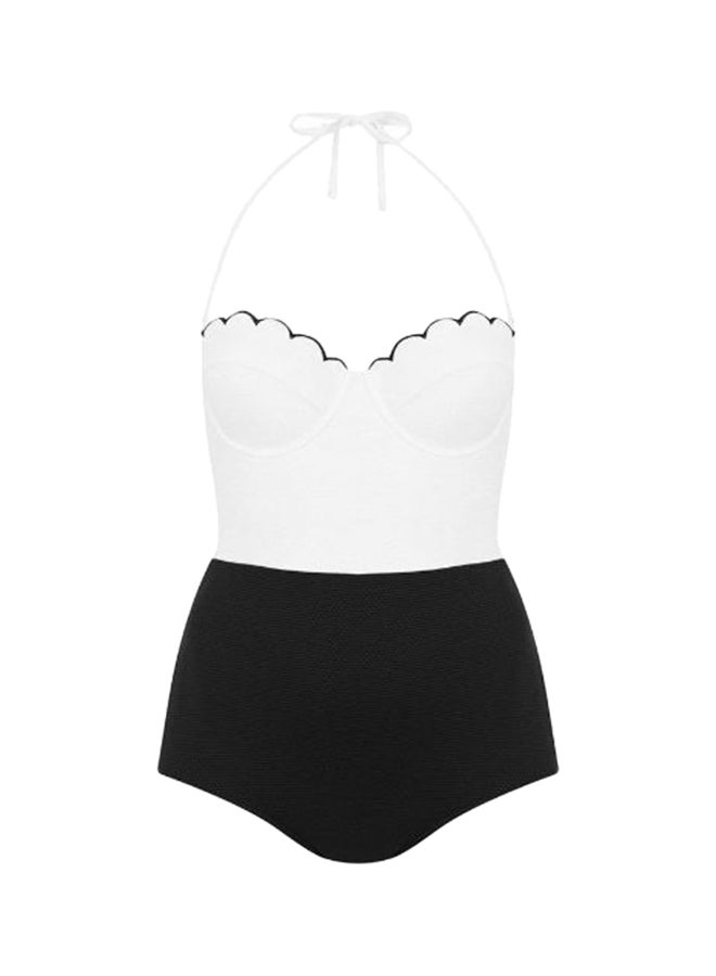 Generic - Elegant Cotton Bikini Black/White - Image 1