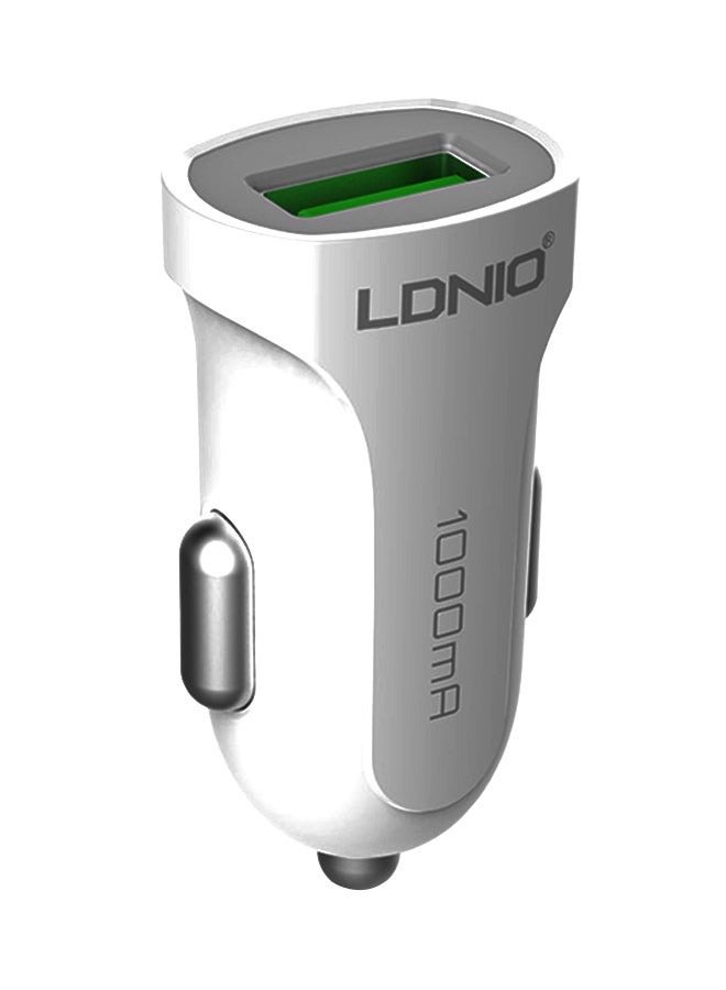 LDNIO USB Car Charger White - Image 1