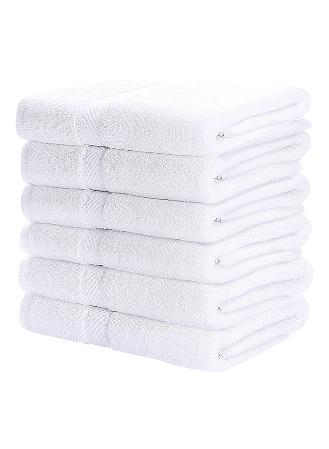 6-Piece Bath Towel Set White 70x140cm