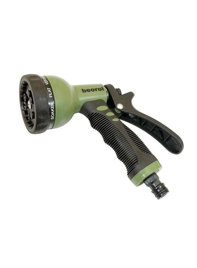 بيورول مسدس رش مياه بفوهة قابلة للتعديل مع موصل خرطوم أخضر/أسود