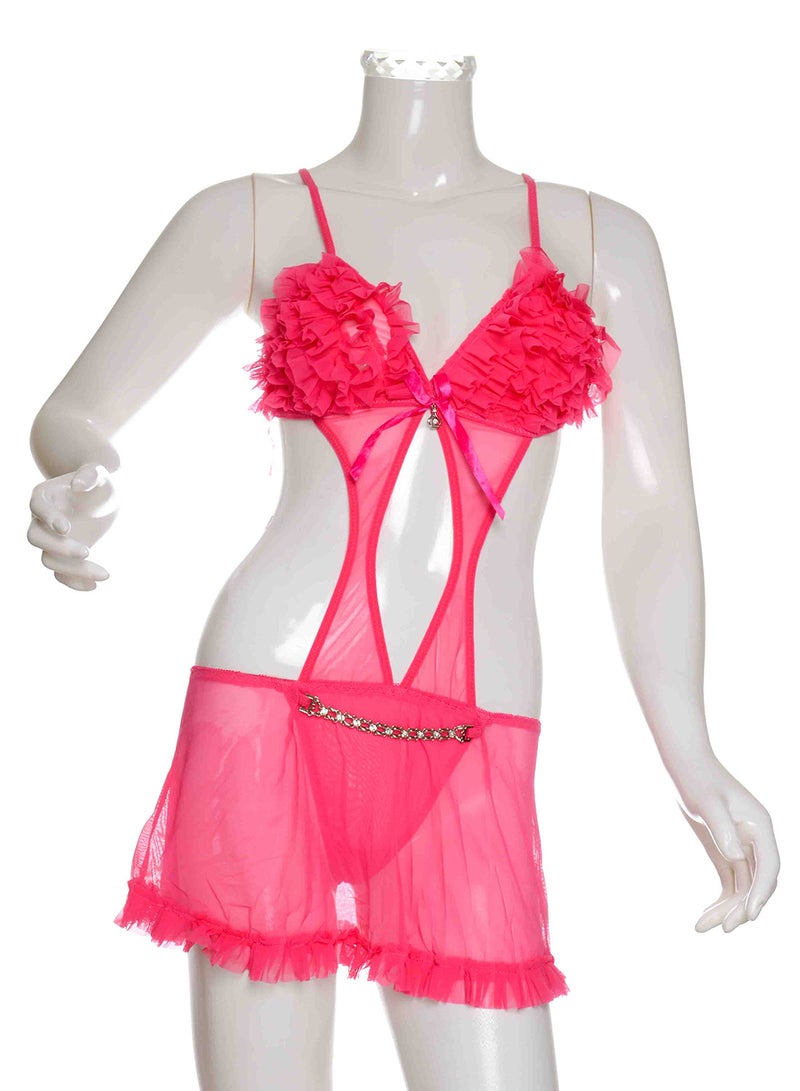Baby Doll Lingerie Set Pink