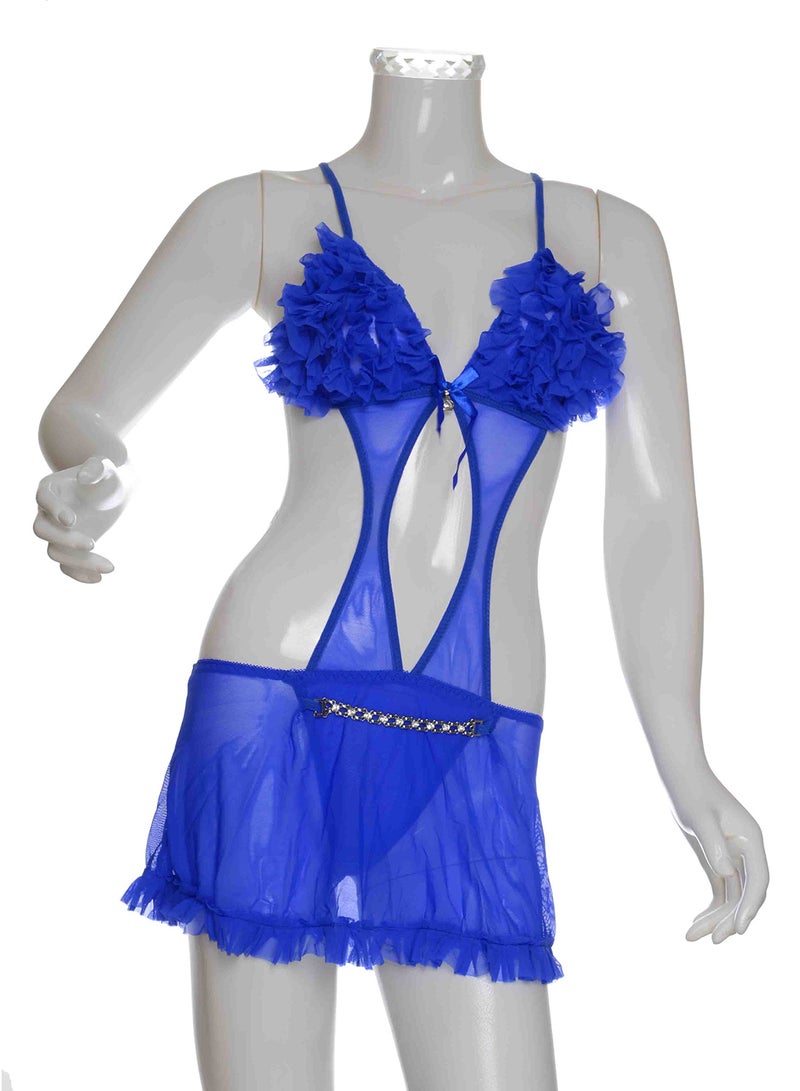 Baby Doll Lingerie Set Blue
