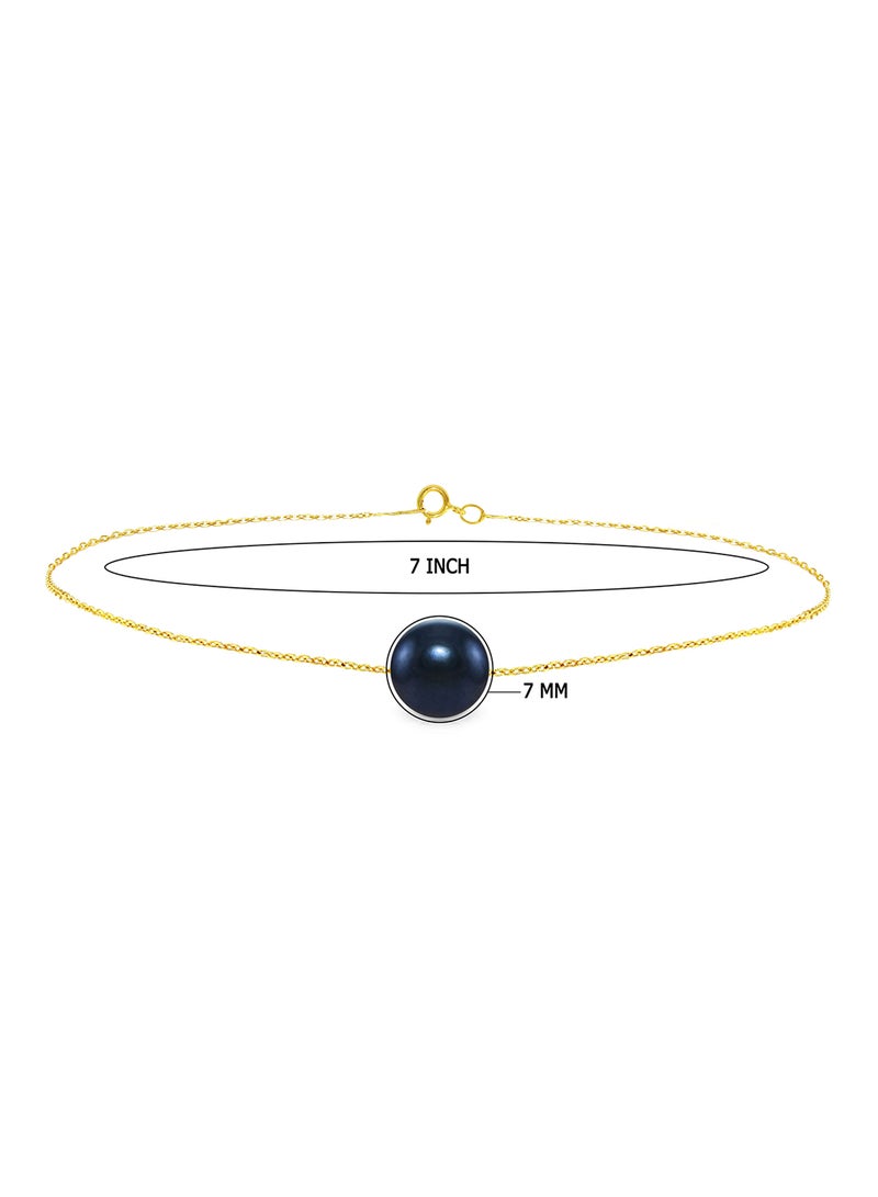 Vera Perla - 10 Karat Gold Pearl Chain Bracelet - Image 1
