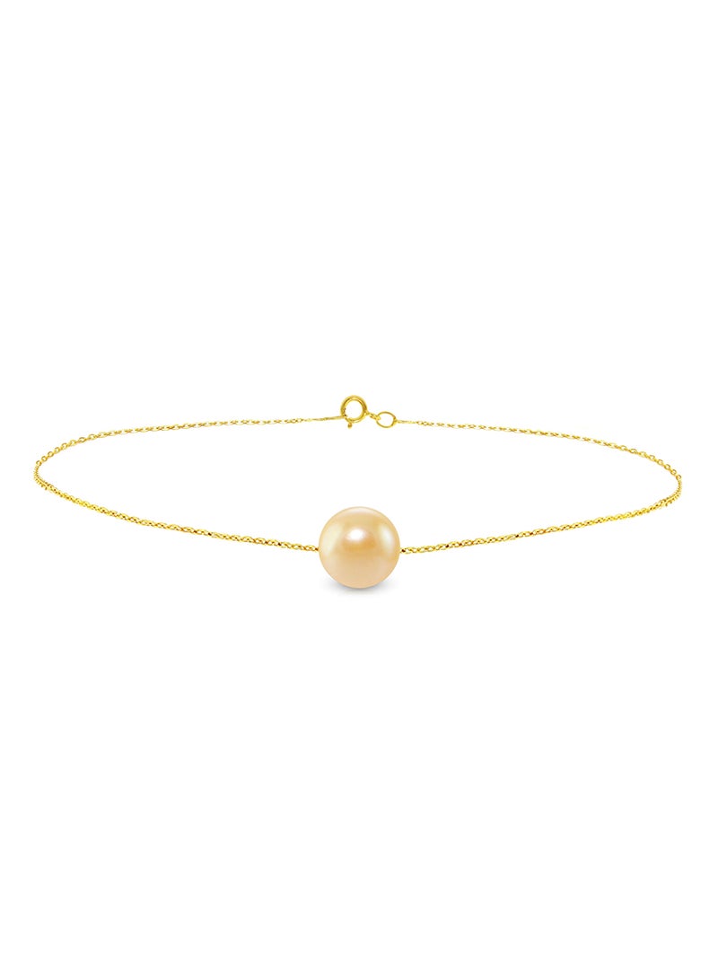 Vera Perla 18 Karat Gold Pearl Chain Bracelet - Image 1