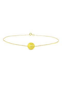 18 Karat Gold Pearl Chain Bracelet