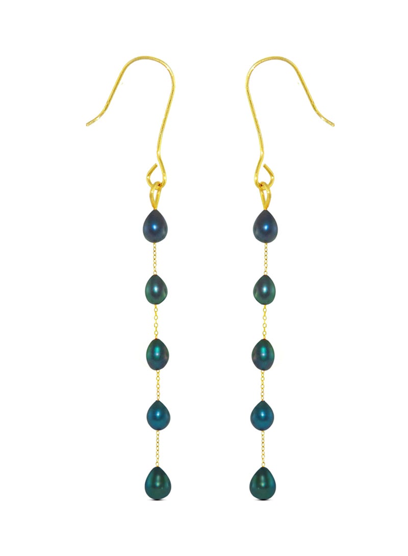 Vera Perla 10 Karat Gold Pearls Opera Drop Dangle Earrings - Image 1