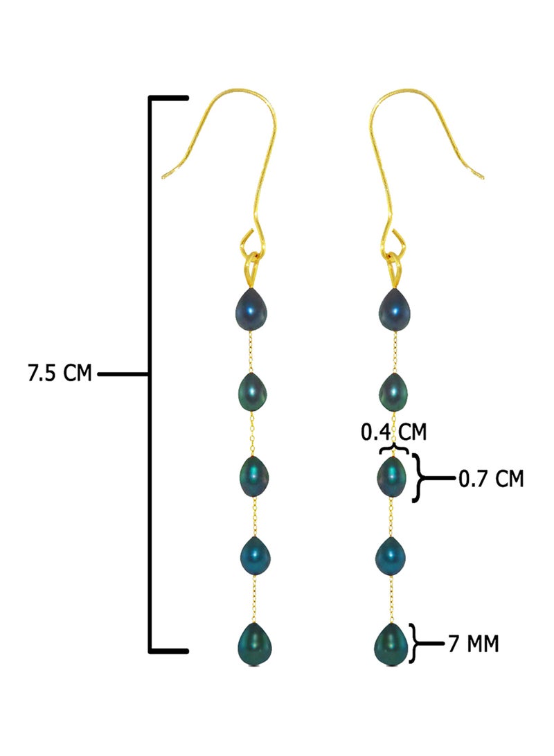 Vera Perla 10 Karat Gold Pearls Opera Drop Dangle Earrings - Image 4