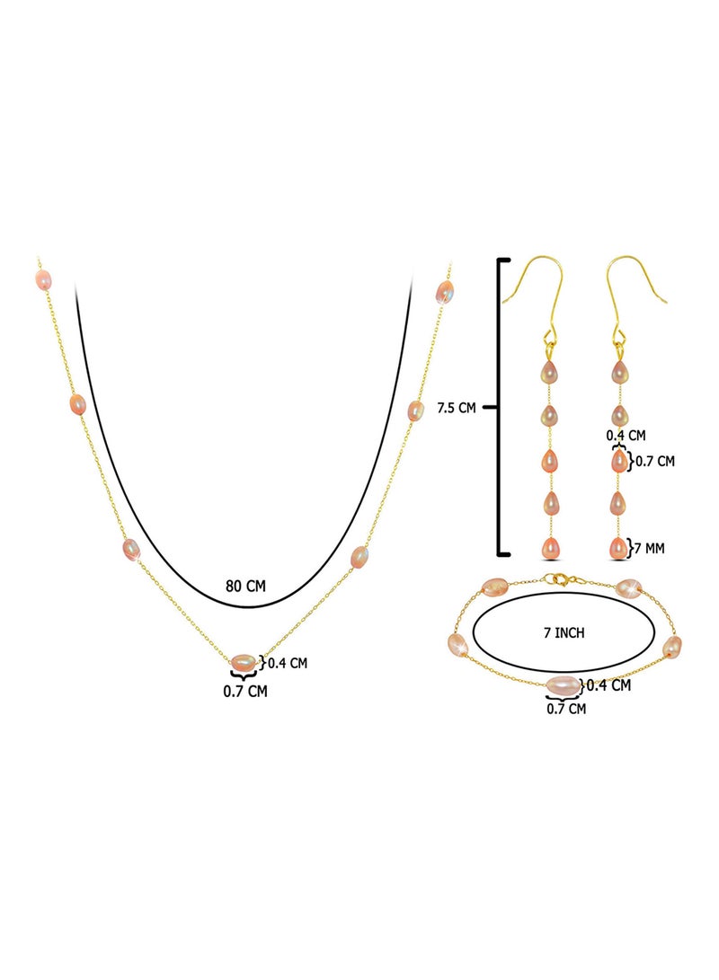 فيرا بيرلا طقم مجوهرات من الذهب مؤلف من 3 قطع ومرصّع بحبيبات اللؤلؤ عيار 10 قيراط - Image 4