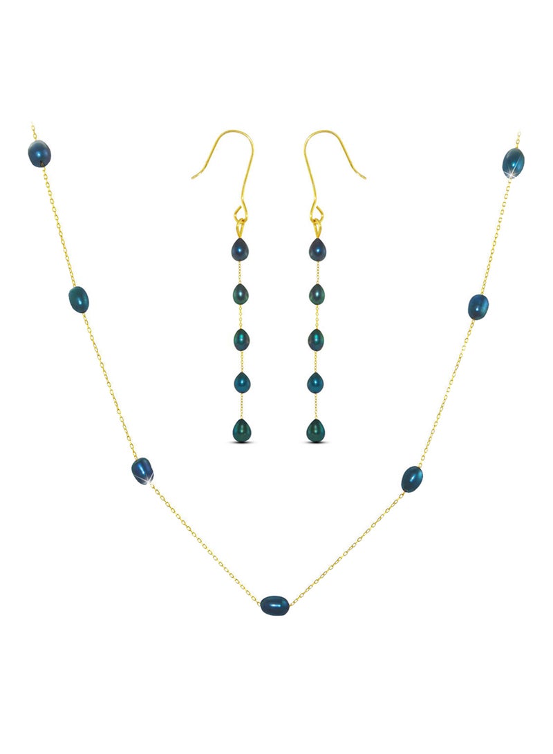 Vera Perla - 10 Karat Gold Pearls 2 Piece Jewellery Set - Image 1