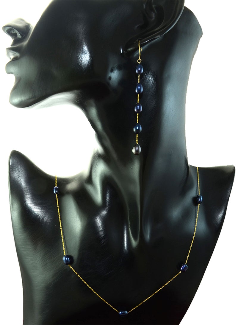 Vera Perla - 10 Karat Gold Pearls 2 Piece Jewellery Set - Image 1