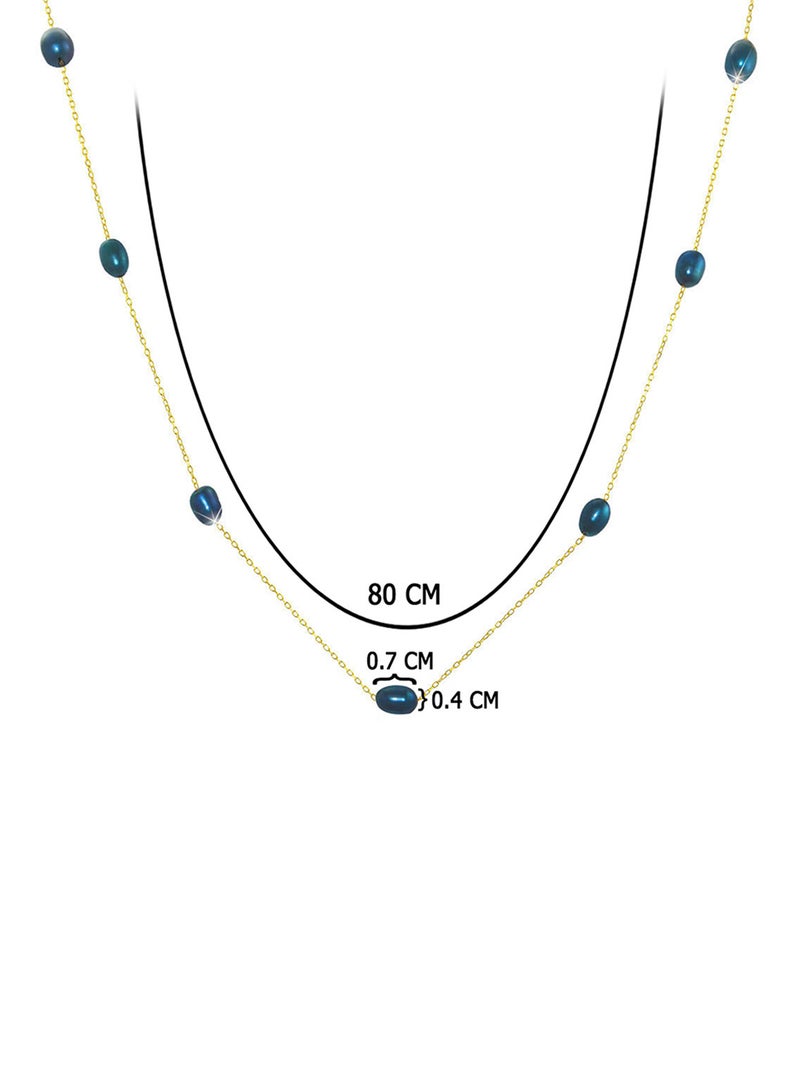 Vera Perla 18 Karat Gold Pearls Opera Necklace - Image 4