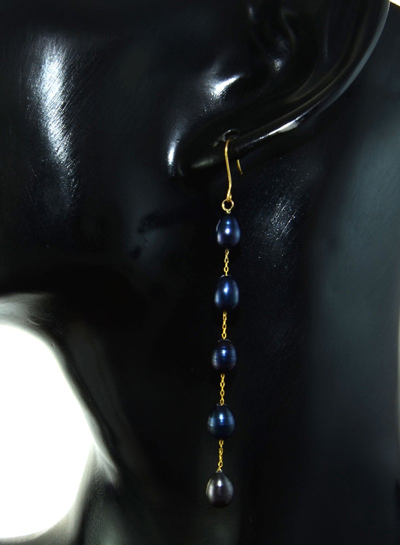 Vera Perla 18 Karat Gold Pearls Opera Drop Earrings - Image 3