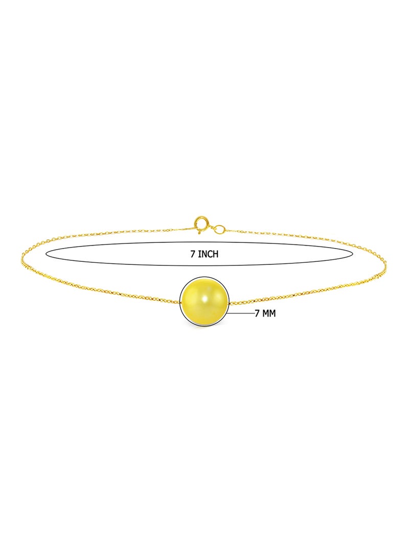 Vera Perla - 18 Karat Gold Pearl Chain Bracelet - Image 1