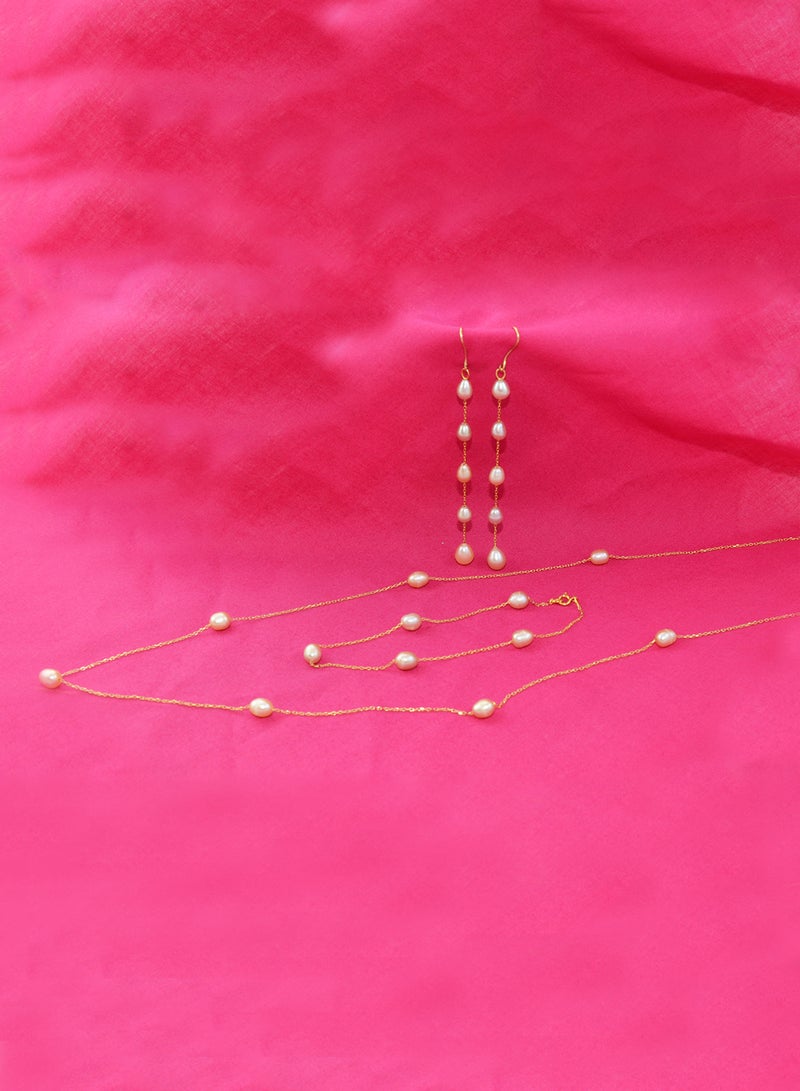 فيرا بيرلا طقم مجوهرات من الذهب مؤلف من 3 قطع ومرصّع بحبيبات اللؤلؤ عيار 10 قيراط - Image 2