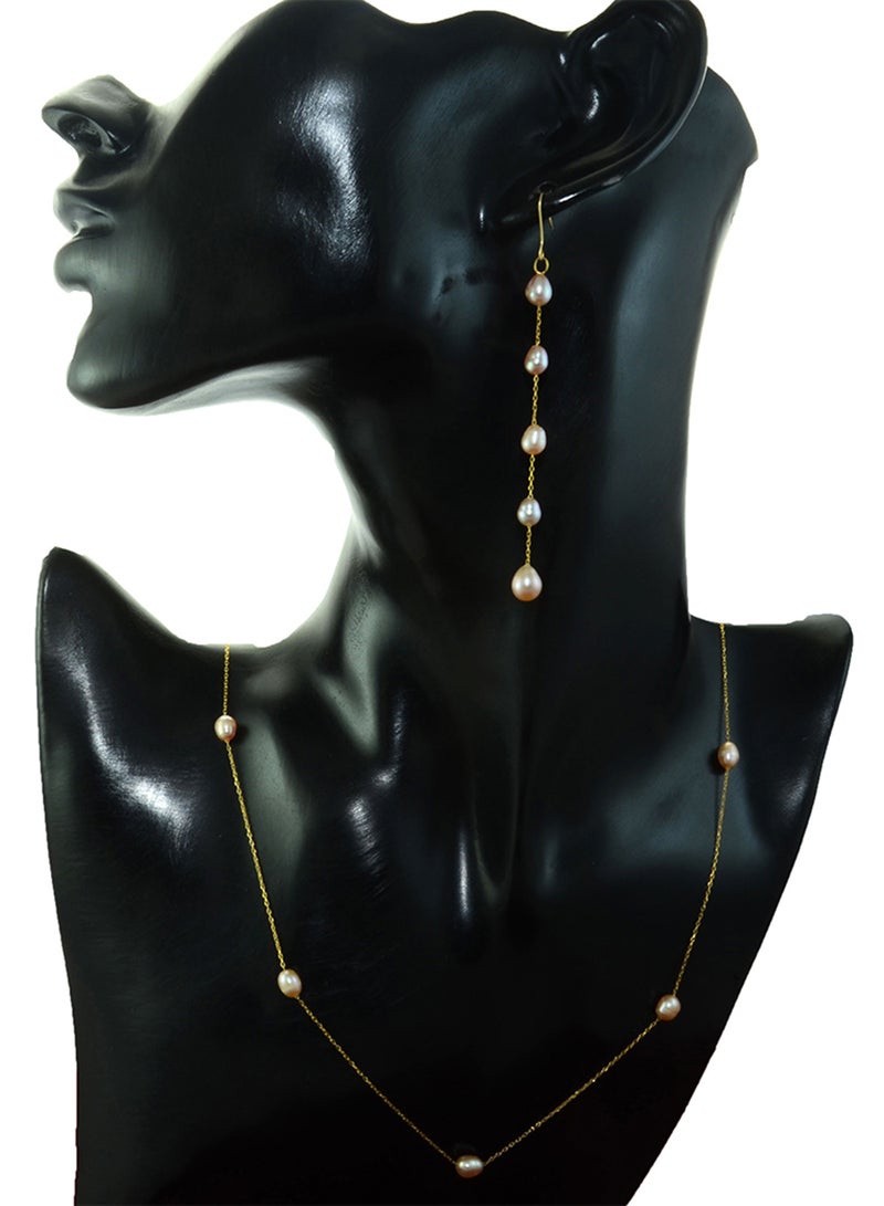 فيرا بيرلا طقم مجوهرات من الذهب مؤلف من قطعتين ومرصّع بحبيبات اللؤلؤ 10 قيراط - Image 3