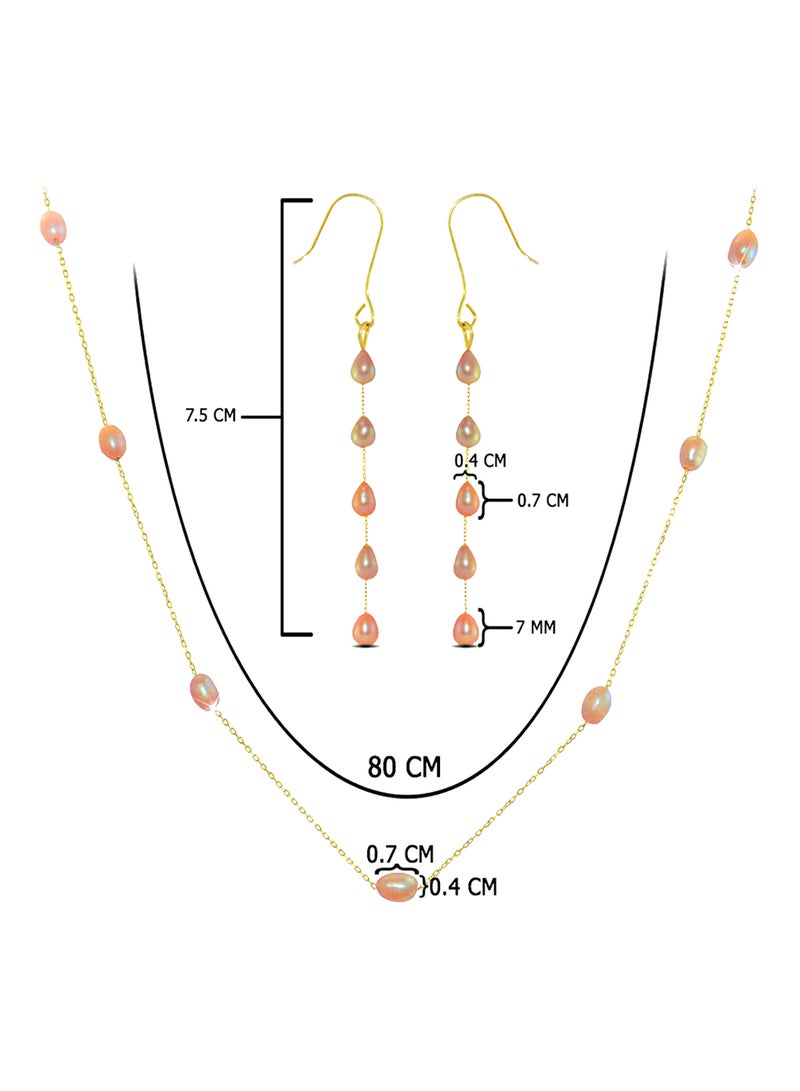 فيرا بيرلا طقم مجوهرات من الذهب مؤلف من قطعتين ومرصّع بحبيبات اللؤلؤ 10 قيراط - Image 4