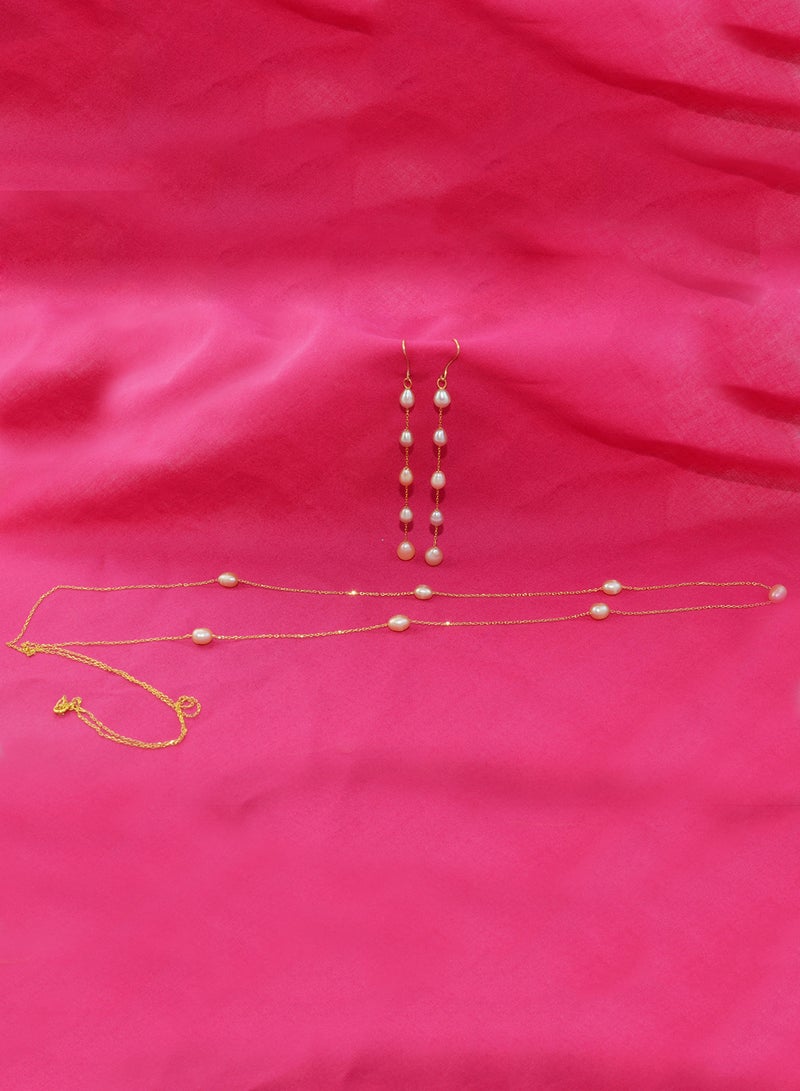 Vera Perla - 18 Karat Gold Pearls 2 Piece Jewellery Set - Image 1