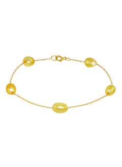 18 Karat Gold Pearl Bracelet