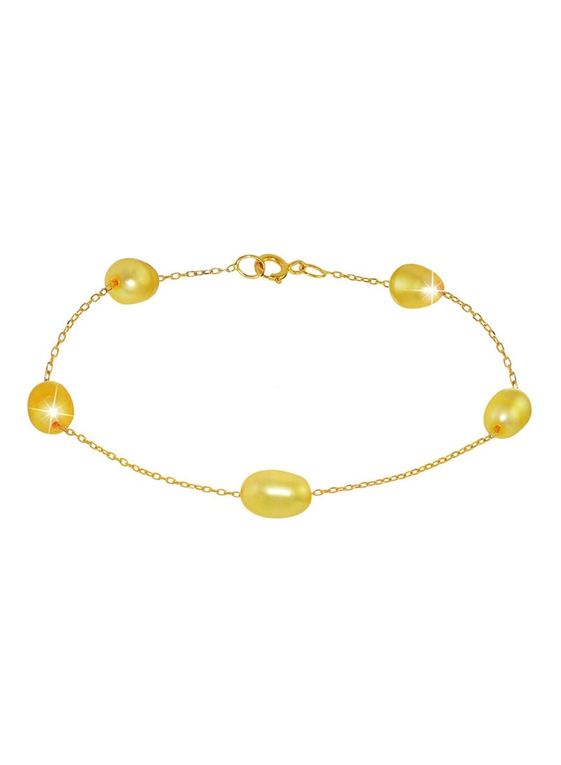 Vera Perla - 18 Karat Gold Pearl Bracelet - Image 1