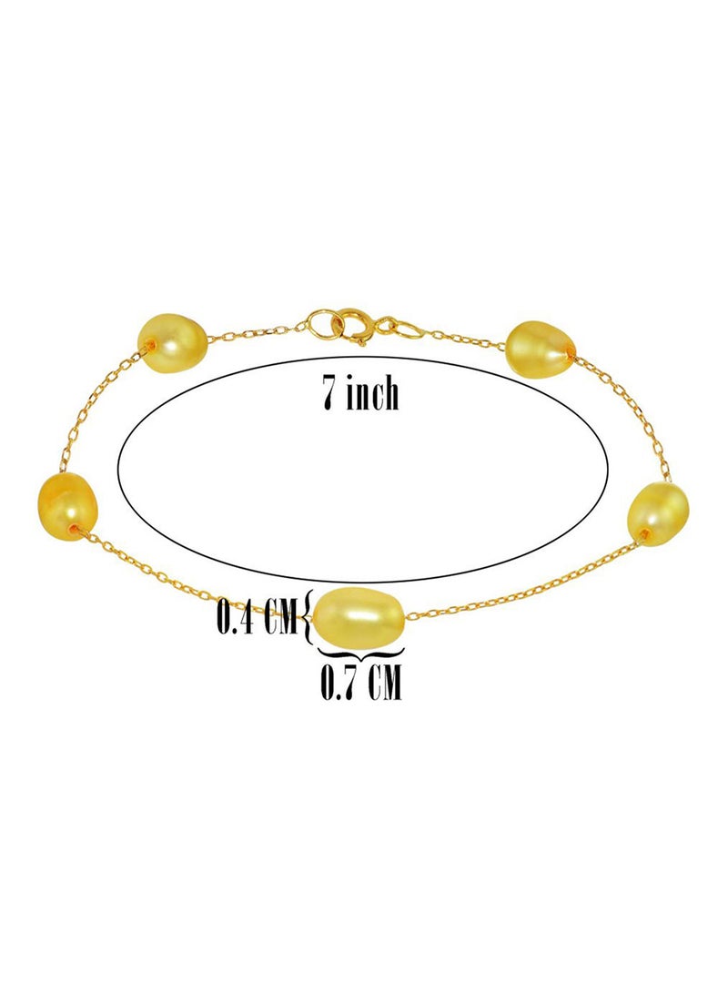 Vera Perla - 18 Karat Gold Pearl Bracelet - Image 1