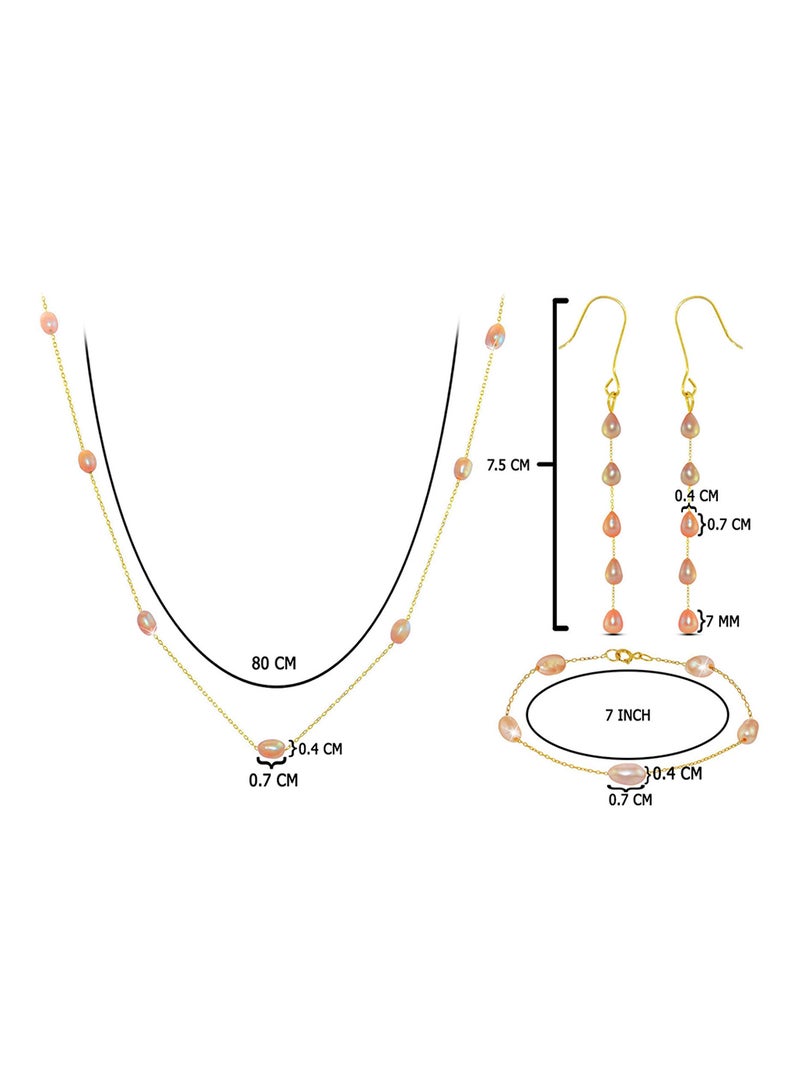 فيرا بيرلا طقم مجوهرات من الذهب مؤلف من3 قطع ومرصّع بحبيبات اللؤلؤ عيار 18 قيراط - Image 4